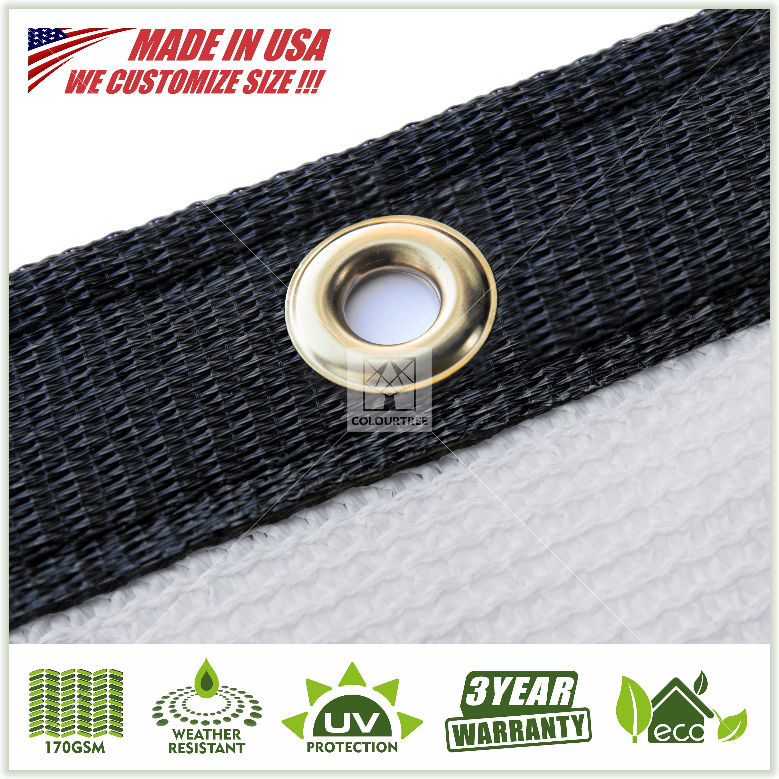 ColourTree 6' x 50' White Fence Privacy Screen Windscreen Cover Shade Fabric Cloth, 90% Visibility Blockage, with Grommets, Heavy Duty Commercial Grade, Zip Ties Included - (We Make Custom Size)