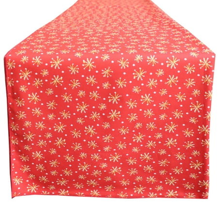 

100% Cotton Table Runner Christmas / Event Decoration Holiday Sparks on Red