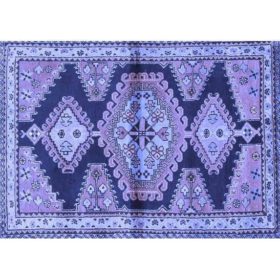 Ahgly Company Indoor Rectangle Persian Blue Traditional Area Rugs, 2' x 5'