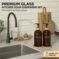 thumbnail image 2 of Hand and Dish Soap Dispenser Set,16oz Glass Bottles with Printed Labels, Bamboo Tray & Pump,Countertop Soap Dispensers for Kitchen,Luxury, Minimalist & Farmhouse Decor, 2 of 6