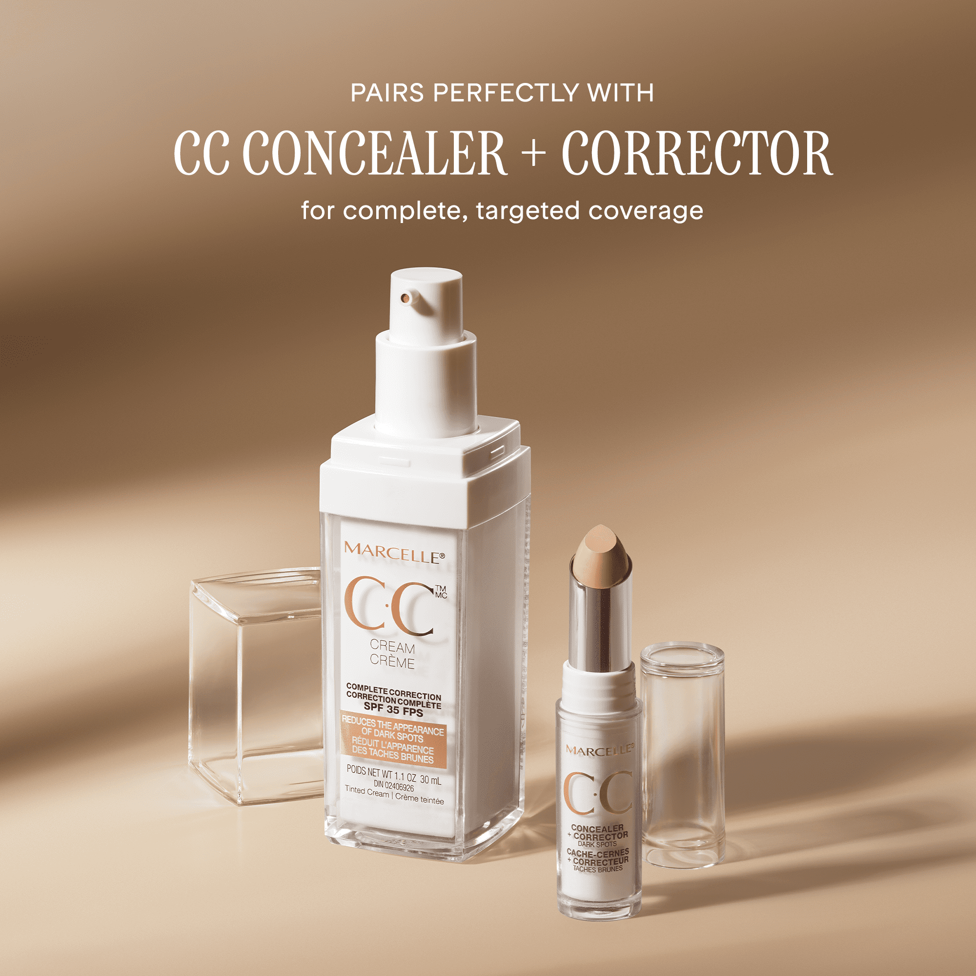 Marcelle CC Cream SPF 35, 30 mL, The multitasking cream for a perfect glow.