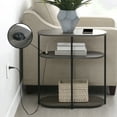 thumbnail image 2 of Designs2Go Simon Three-Tier Oval Chairside End Table with USB Ports in Gray Wood, 2 of 6