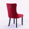 thumbnail image 5 of CoSoTower Classic Velvet Dining Chairs, High-End Tufted Solid Wood Contemporary Velvet Upholstered Dining Chair with Wood Legs Nailhead, Set of 2,Burgundy, Wine Red, 5 of 9