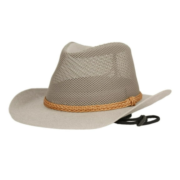 Men and Women's Outdoor Safari Hats With Mesh Crown & Braid Band