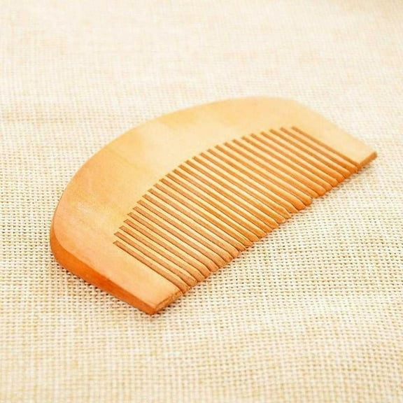2 PCS Peach Wood Wooden Comb Anti-Static Comb Close Tooth Comb A6J5