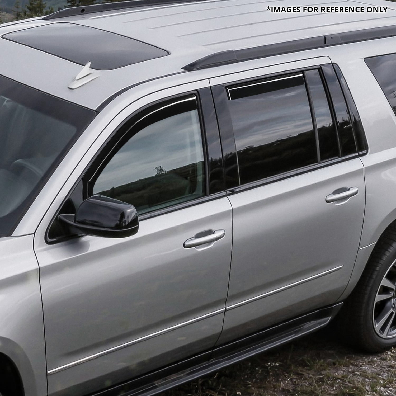J2 Engineering for 15-20 Chevy Suburban GMC Yukon XL In-Channel Window Visors Sun Rain Guards