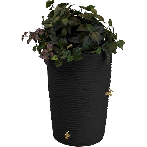 Open Box Good Ideas Impressions 50GAL Palm Trunk Rain Saver Barrel, 2 Spigots