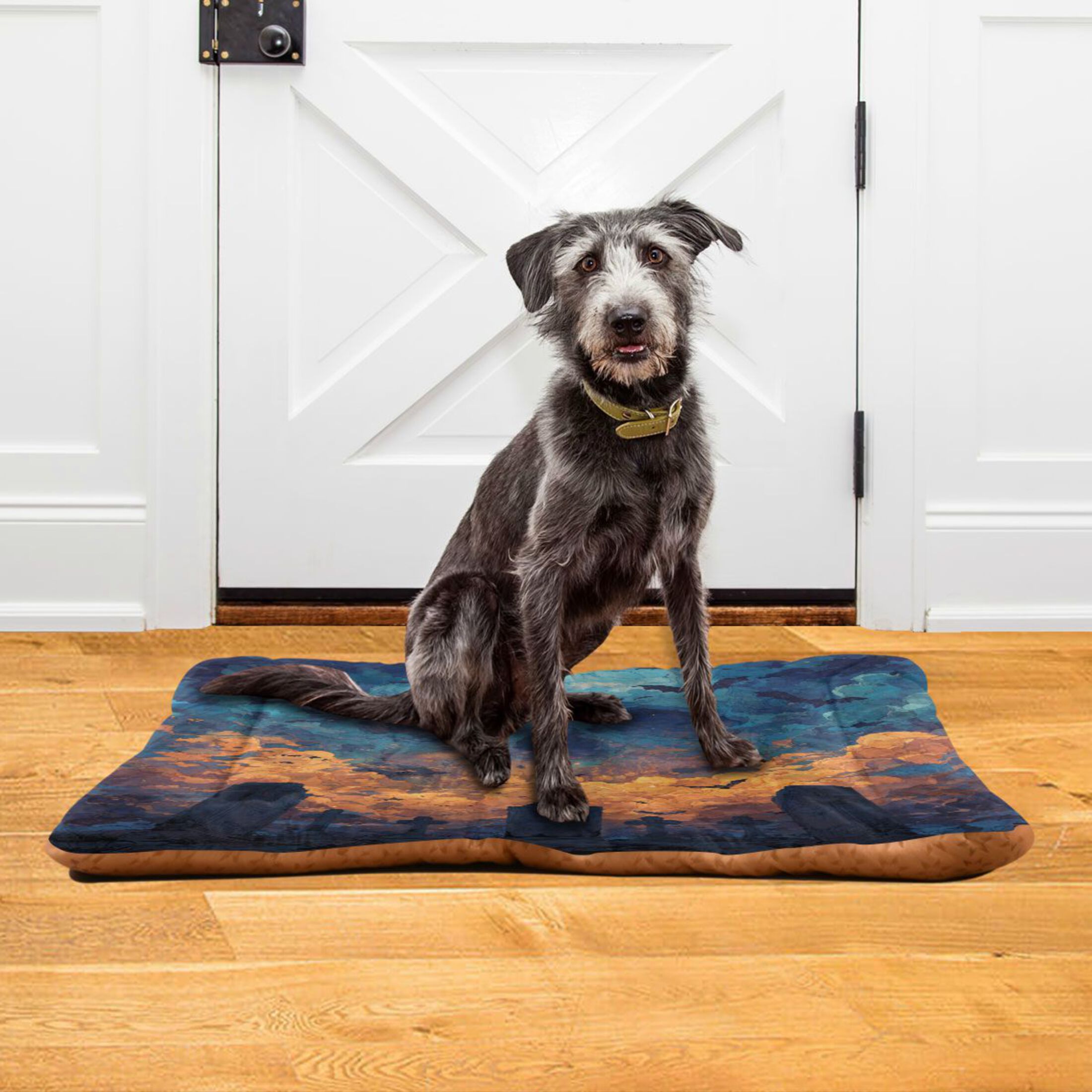 Qxltty Skull Cemetery Ped Pad Wear-resistant and Hard to Bite Through Sleeping Pad for Small Medium Large Dogs Winter Pet Bed 36×24in