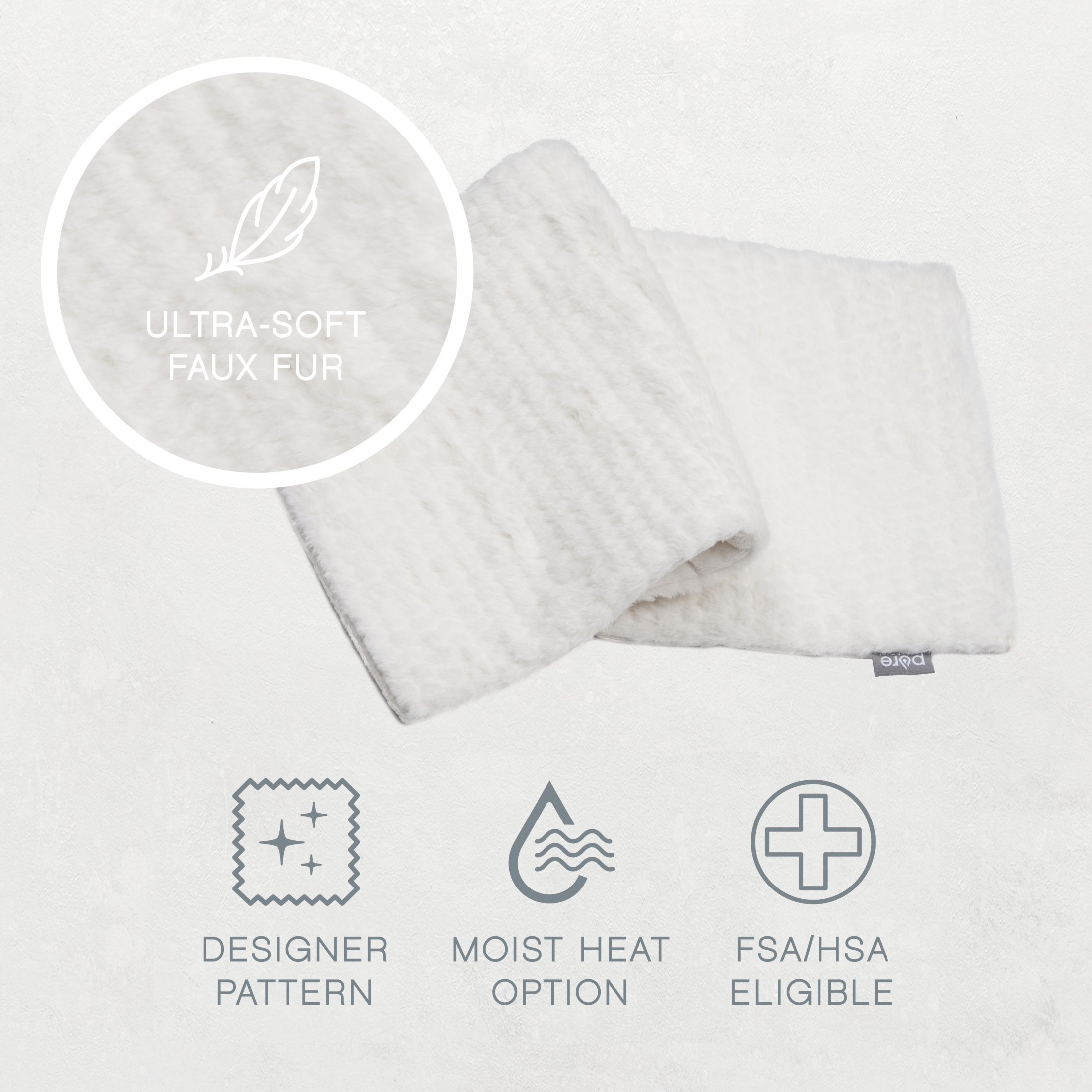 Pure Enrichment PureRadiance Luxury Heating Pad for Back, Neck, & Shoulder Pain Relief, Patented Design, Soft Faux Fur & Micromink, 6 Heat Settings, Machine Washable, 12”x24”(Cloud)