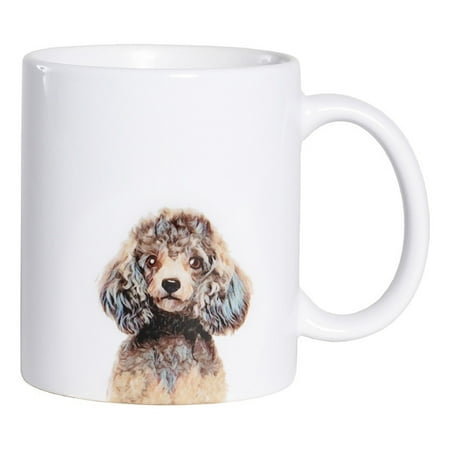

Pet Portrait White Ceramic Mug - I Love Poodles (Grey)