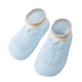 thumbnail image 6 of Kids Socks, Kids Toddler Baby Boys Girls Summer Solid Breathable Soft Sole Rubber Shoes Socks Slipper Anklet 0-36 Months, Baby Non Grip Ankle Socks(Light blue,0-6 Months), 6 of 8