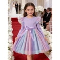 thumbnail image 3 of Lanbubble Toddler Girls Tulle Tutu Dress Long Sleeve Sequin Party Dress Fall Winter Clothes 2-6Y, 3 of 9