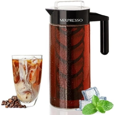 Mixpresso Glass Coffee Dripper with Reusable Mesh Filter, Easy Clean