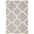 thumbnail image 1 of Safavieh Cambridge Collection CAM140D Handmade Moroccan Geometric Silver and Ivory Premium Wool Runner (2'6" x 10'), 1 of 3