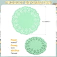 thumbnail image 2 of 100 piezas de servilletas de papel, servilletas de papel de encaje de 4.5 pulgadas, manteles desechables de papel verdes, 2 of 7