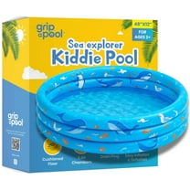 Inflatable Kiddie Pool for Toddlers, 48"X12" Round Plastic Blow Up Kids Swimming Pool, Outdoor Water Play, Ball Pit Toys for Kids Age 2 3 4 5,