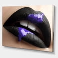 thumbnail image 3 of Designart ' Woman Lips With Black Lipstick & Purple Paint ' Modern Canvas Wall Art Print, 3 of 4