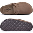 thumbnail image 3 of Comwarm Vegan Suede Clogs for Women Men, Arch Support Leather Mules Potato Sandals Shoes with Cork Footbed, Mocha, 3 of 6