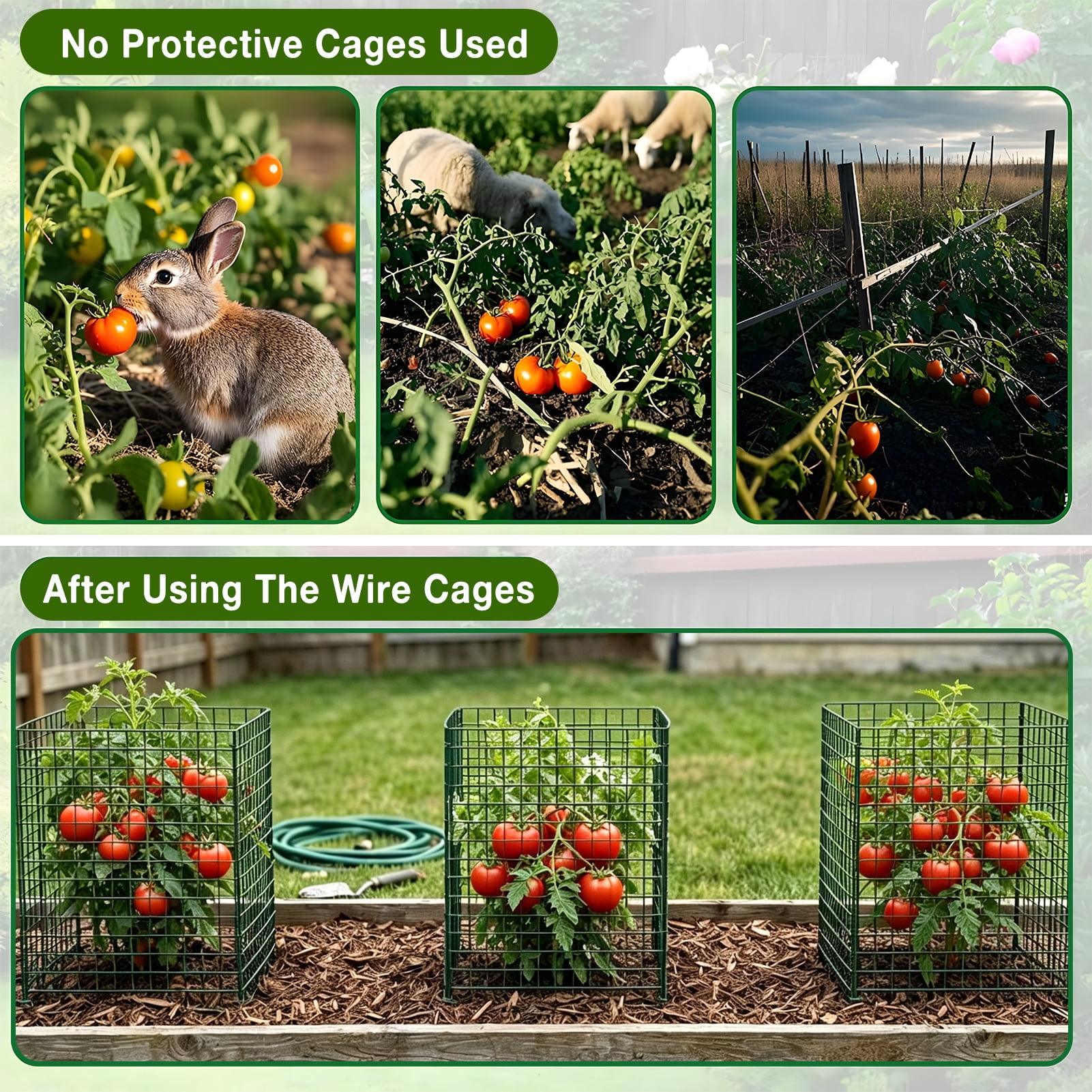 KORALAKIRI Plant Protector from Animals, Plant Cages for Outdoor Plants, Metal  Wire Mesh Garden Protection Animal Barrier to Keep Flower Vegetables from Rabbit Chicken