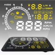 Heads Up Display Vehicle Windshield HUD Projector with OBD2 EOBD Interface for Cars RPM MPH KM/H Over Speed Warning Fuel Consumption Automobile Alarm System