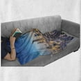 thumbnail image 6 of City Soft Flannel Fleece Throw Blanket, Panoramic View of Dubai Cityscape High Rise Buildings Traffic Roads, Cozy Plush for Indoor and Outdoor Use, 60" x 80", Blue Ivory Marigold, by Ambesonne, 6 of 6