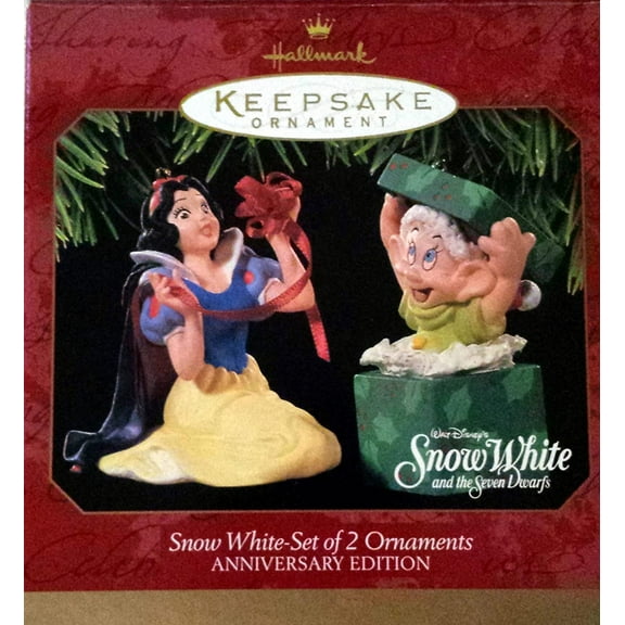 Hallmark Keepsake Ornament Snow White Set of 2 Ornaments Anniversary Edition 1997