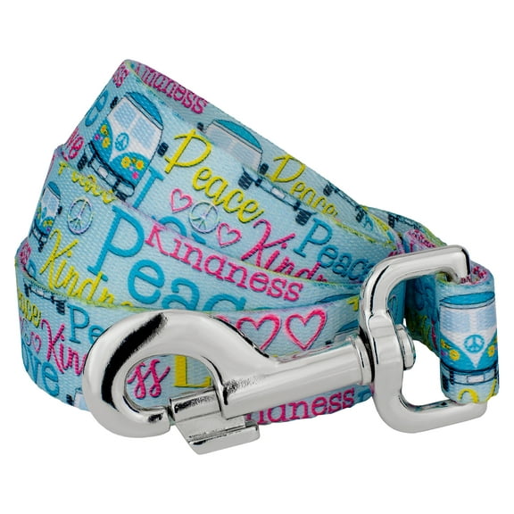 Country Brook Petz® 1/2 inch Love and Peace Dog Leash, 4 Foot