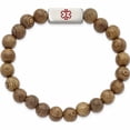 thumbnail image 2 of Stainless Steel Brushed With Enamel Medical Id Wenge Wood Bracelet Made In China -Jewelry By Sweet Pea, 2 of 6