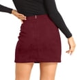 thumbnail image 5 of Womens High Waist Suede Fall Skirts Side Split Bodycon Short Zipper A Line Corduroy Mini Skirt - Women Fall Winter Plain Faux Suede Skirt - Casual Skirts Trendy Womens Skirts 2026 Wine L, 5 of 6