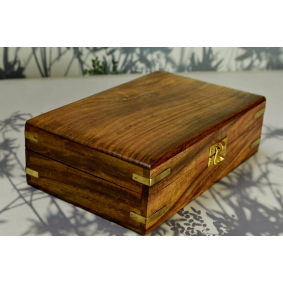 India House Wooden Box Keepsake Storage Multi Utility Hand Carved| Multipurpose Box| Jewelry Box- 8x5 inch
