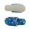thumbnail image 5 of COEQINE Blue Snowflake Womens Fluffy Slippers Soft Warm Slippers Indoor House Slides Open Toe Bedroom Sandals Christmas Slip On House Shoes for Home Bedroom Living Room, 44-45, 5 of 7