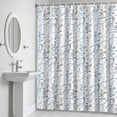 thumbnail image 5 of Light Blue and Grey Leaf Shower Curtain for Bathroom Decor, Abstract Farm Plants Floral Branches Waterproof Fabric Shower Curtain, 72"x84" Set with 12 Hooks, 5 of 9