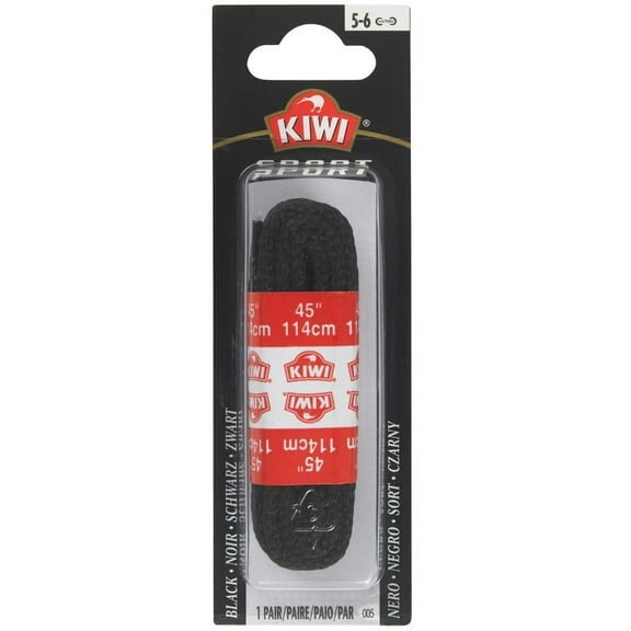 KIWI Sport Oval Laces, Black, 45", 1 pair