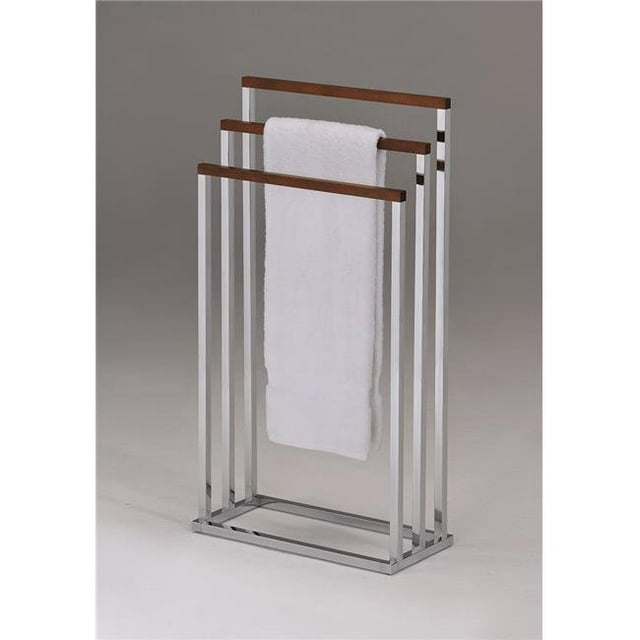 33 x 17.7 x 8.26 in. Towel Stand - Chrome & Walnut