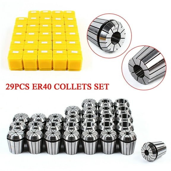 29pcs/set Er40 Collet Set Collets Range 1/8"-1'' Spring Collets Rdgtools for CNC