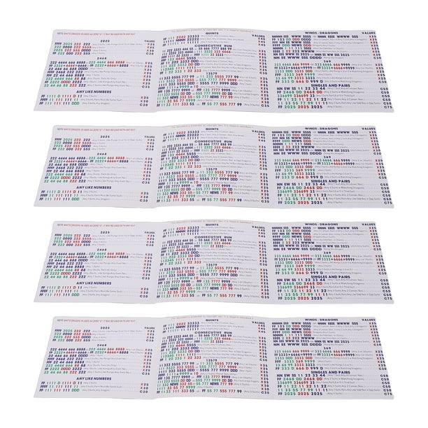 Tarjetas 4 Tarjetas De Puntuación De Mahjong Para Principiantes, Juego De Cartas De Guía De Referencia De Reglas De Mahjong Para Múltiples Jugadores