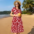 thumbnail image 4 of Easygdp Question Marks1 para Vestido Transpirable de Mujer, Vestido Suelto de Manga Corta con Pliegues y Bolsillos para el Verano, 4 of 6
