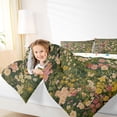 thumbnail image 3 of jejeloiu Ancient Floral Full Size Comforter Sets For Girls,Garden Print Bedding Comforter Set,Green Multicolor,Polkadot Reversible,3-Piece,1 Comforter and 2 Pillowcases, 3 of 7