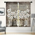 thumbnail image 3 of Farmhouse Floral Curtains, Rustic Vintage Flower Country Window Curtains 42x63 Inch for Bedroom Living Room Decor, Daisy Wooden Barn Door Window Drapes Treatment Draperies Fabric Rod Pocket, 3 of 6