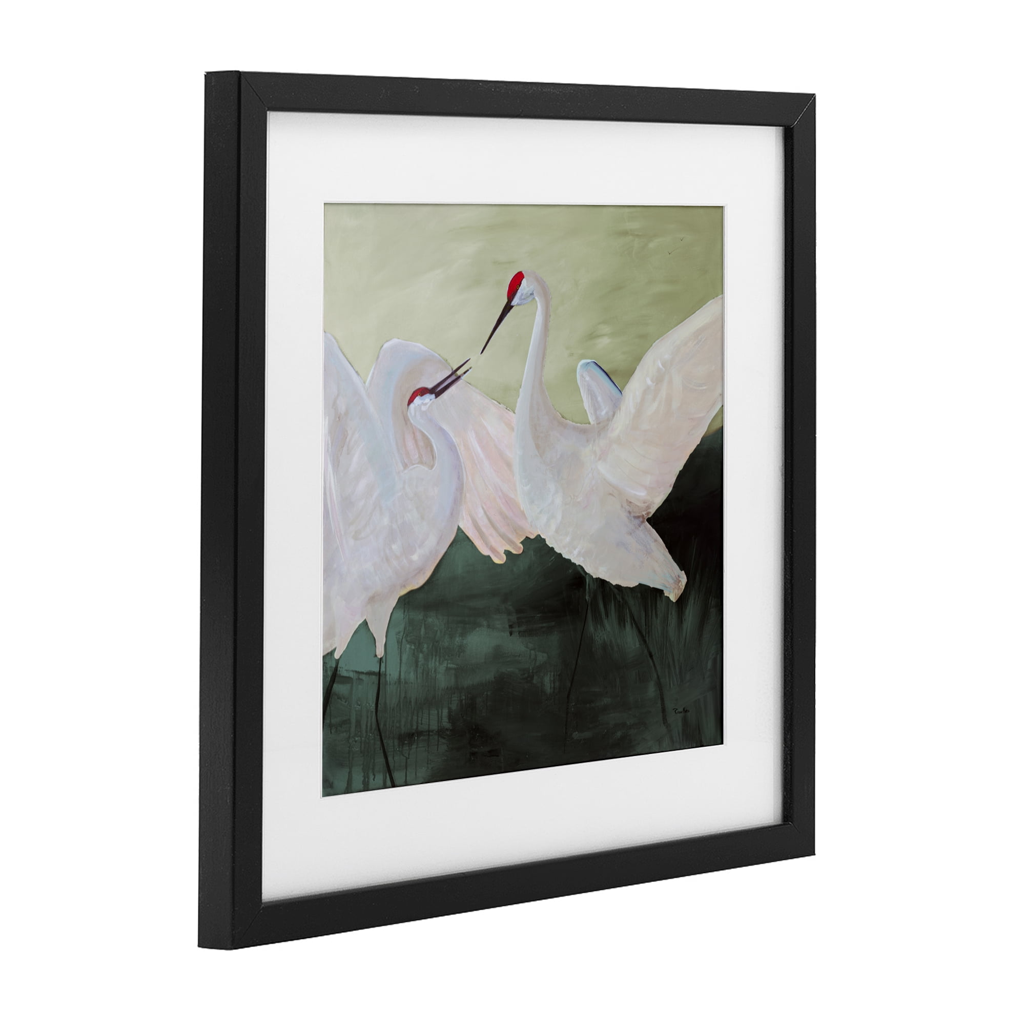 Stupell Industries White Sandhill Cranes Black Framed Print Under Glass, design by Robin Maria