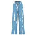 thumbnail image 5 of Aboser Wide Leg Pants for Women Trendy Printing Sweatpants Baggy Casual High Waisted Track Pants Comfort Soft Long Trousers with Pockets, 5 of 6