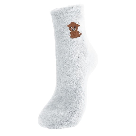 WEGFTDUOP Women's Winter Thick Warm Mid-Tube Socks Wool Polyester Elastic Cute Australian Fleece Home Indoor Outdoor Floor Wear Moisture-Wicking Odor-Resistant Footwear