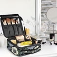 thumbnail image 5 of FORMRS Travel Makeup Bag Large Capacity Train Case Cosmetic Organizer with Adjustable Dividers, Dark Floral, 5 of 8