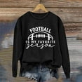 thumbnail image 2 of IYYVV Game Day Sweatshirt for Women Oversized Football Graphic Sweatshirts Crewneck Casual Long Sleeve Shirts Lightweight Pullover EB35-Black 2XL, 2 of 4