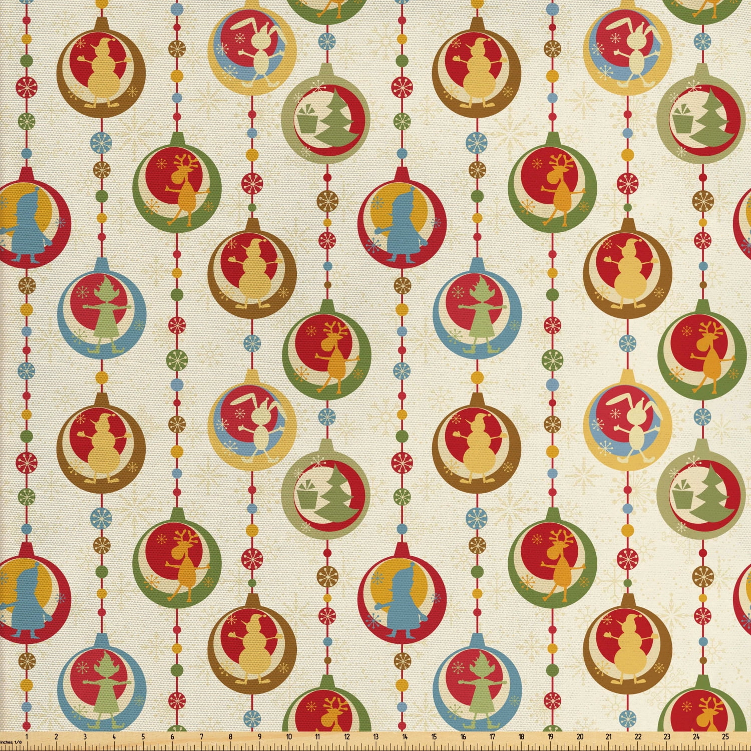 Christmas Fabric by the Yard, Holiday Pendants with Colorful Dots and ...