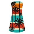 thumbnail image 4 of Sundresses for Women 2025 Baggy Boho Floral Printed Mini Beach Dress Henley Neck Sleeveless Dresses A-Line Mini Tank Dresses Light Breathable T Shirt Dress Beach Vacation Sundress, 4 of 4