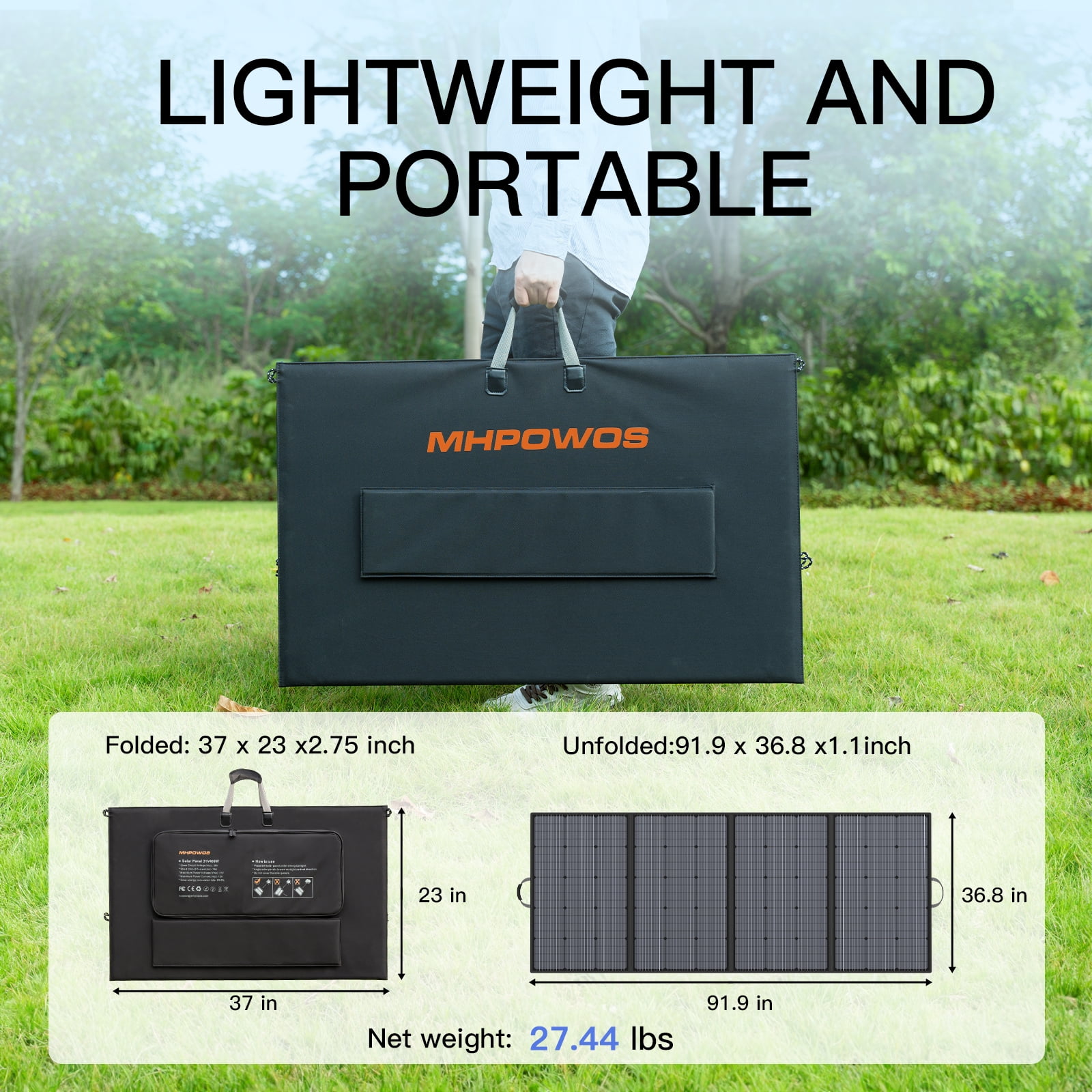 MHPOWOS 2 Pack 400W Solar Panel Kit for EcoFlow DELTA Pro 3600Wh Power Station Generator EcoFlow DELTA Pro Ultra Power Stations