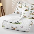 thumbnail image 4 of Erosebridal Watercolor Wildlife Quilt Full for Boys Girls, Forest Animal Print Full Bedspread Sets, 3pcs, 4 of 7