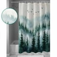 thumbnail image 3 of 60x72 Inch Shower Curtains for Bathroom Green White Ombre Tree Fabric Bath Curtain Decor Watercolor Forest Waterproof Restroom Curtains Shower Set Accessories with 12 Hooks 60 Inch, 3 of 6