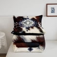 thumbnail image 5 of jejeloiu Nautical Aztec Full Size Comforter Sets,Cowhide Print Bedding Comforter Set For Boys,Blue Brown White,Black Reversible,3-Piece,1 Comforter and 2 Pillowcases, 5 of 7